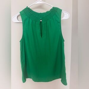 Boden Green Smocked-Neck Sleeveless top